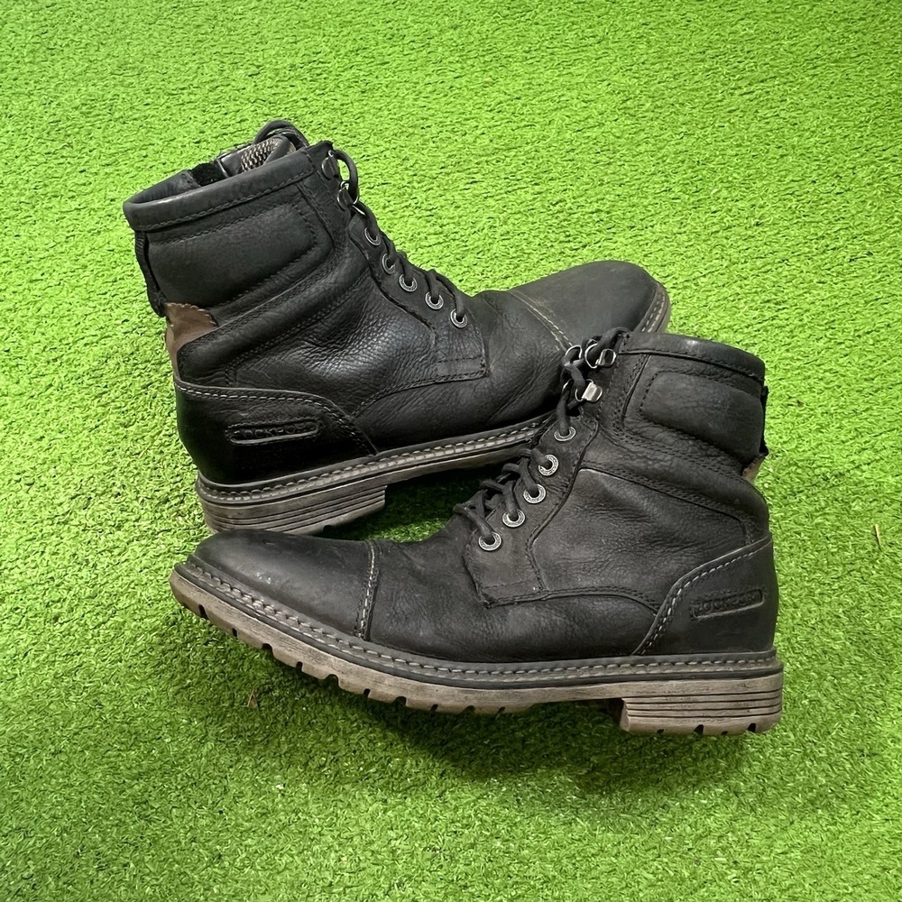 Rockport Combat Biker Boots SZ 10 Inside Zip Urban Retreat Hiking Boots